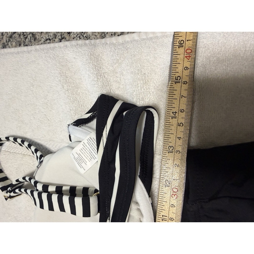 Freshwater Bikini Women's 2 Pc Swim Set Black and White Sz S Bottoms Top Sz L - Picture 12 of 13